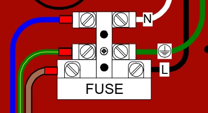 Kết nối nguồn điện lưới 220VAC vào phiến đấu dây